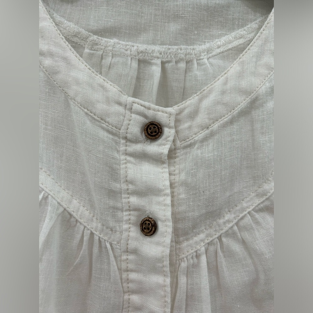 PAIR of We the Free Linen Peasant Tops, Ivory and Teal, Sizes S and M - Picture 8 of 13